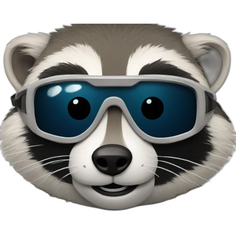 Raccon wearing a ski glasses emoji