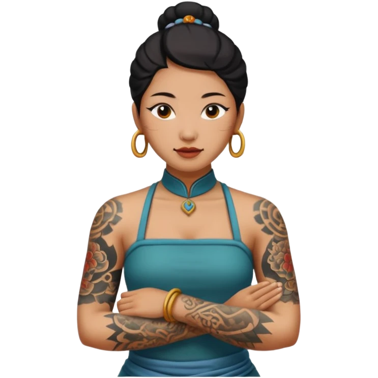ancient chinese woman with tatooed emoji