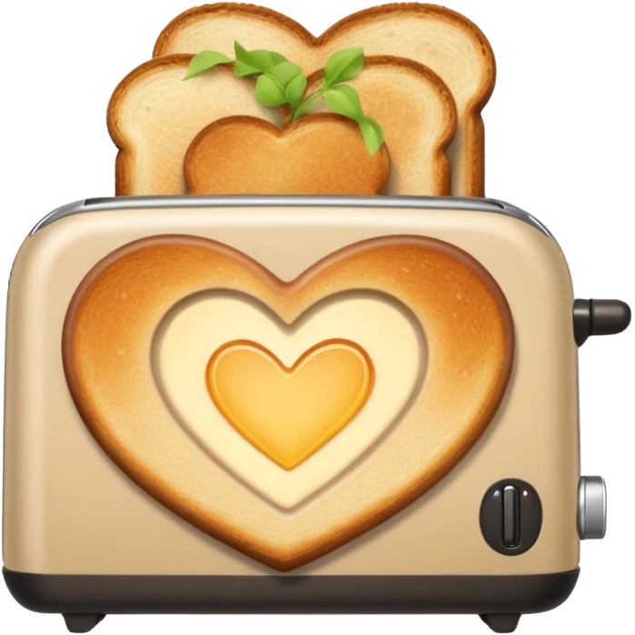 Light Beige heart toaster with toast  emoji