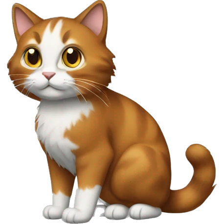 furry cat, brown tail, full body emoji