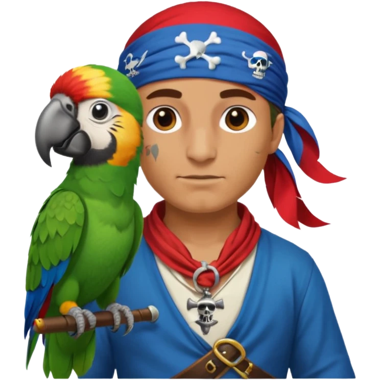 pirate and parrot emoji