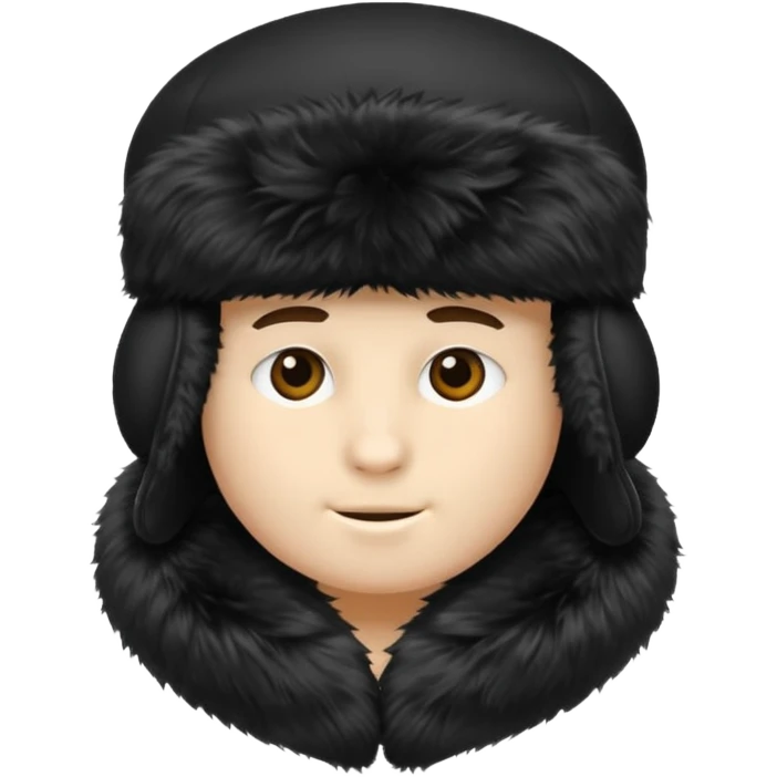 A blank Black ushanka hat emoji