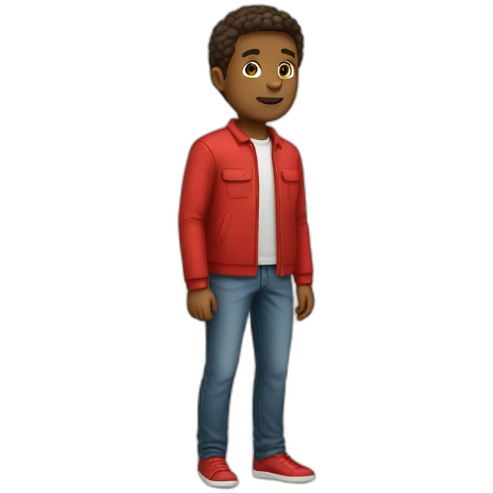 Man wearing red full body emoji