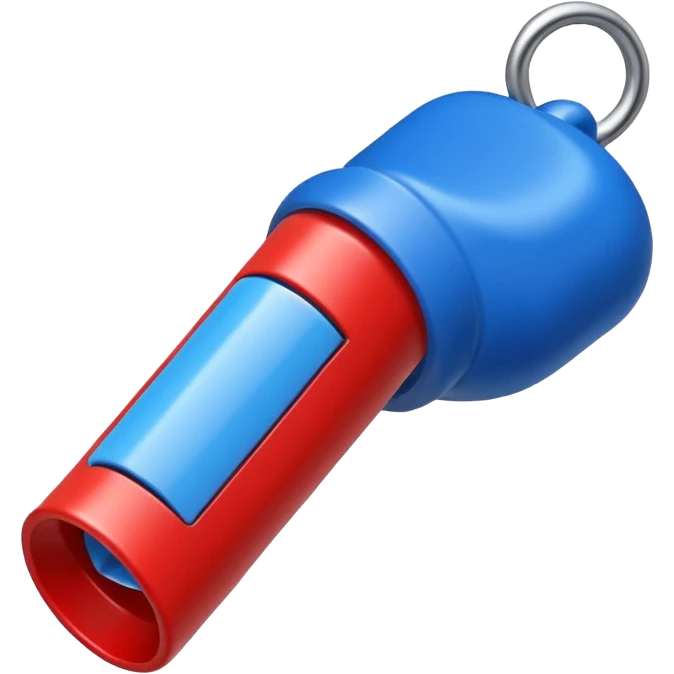whistle in blue (#00A3E0) and red (#F9423A)  emoji