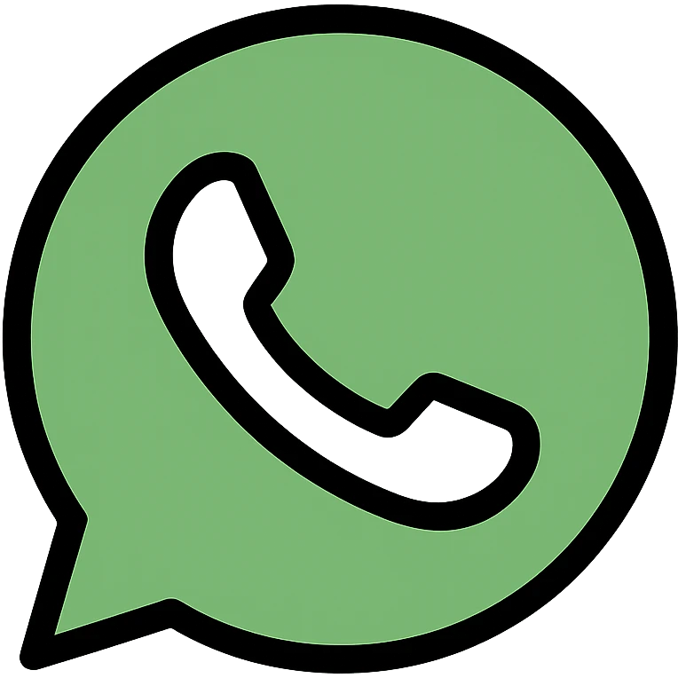 WhatsApp logo black and white clean icon style emoji