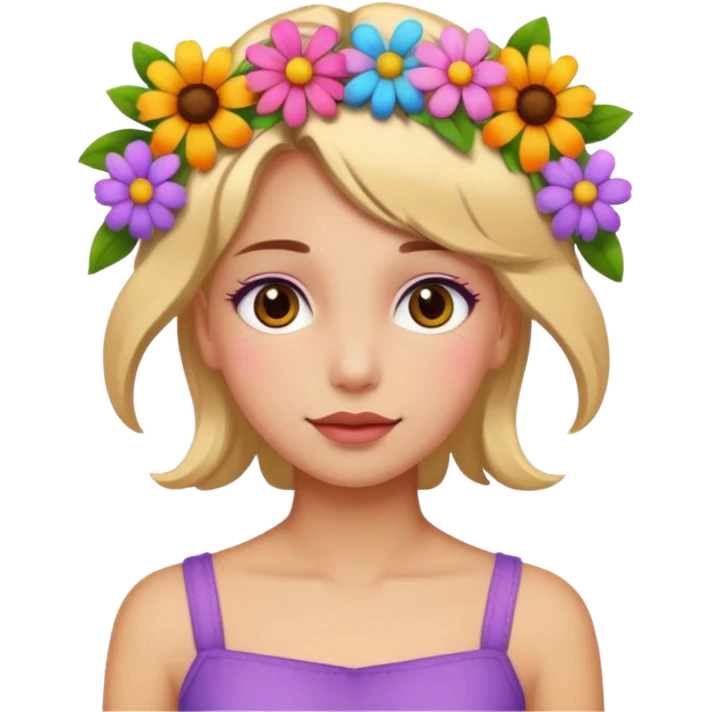 Girl with flowers in her hair emoji