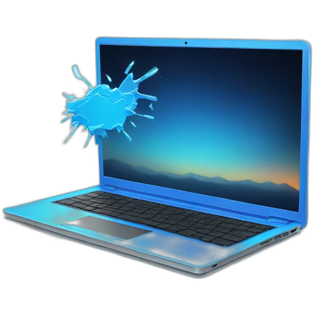 broken blue neon laptop emoji