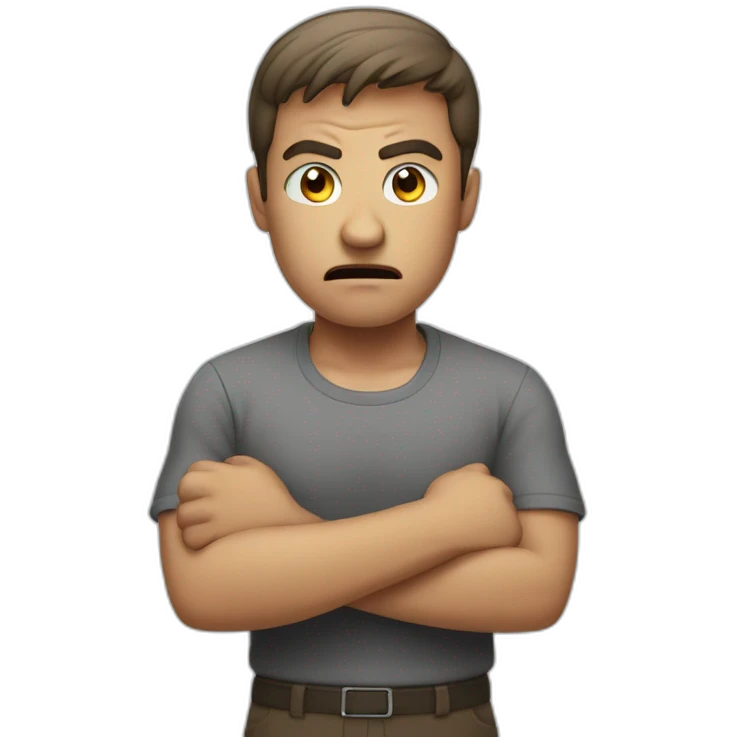 Angry person doing stop by his hands emoji