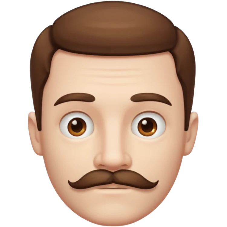 Pale Man with brown short hair mustache and chin beard emoji