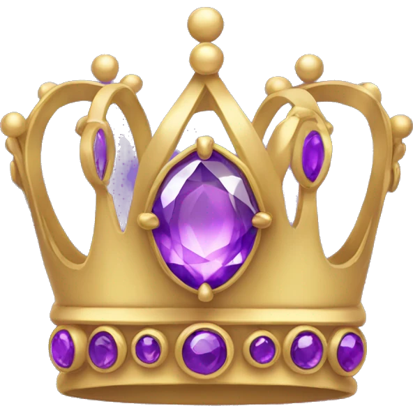 crown with purple gem shaped like an infinity symbol emoji