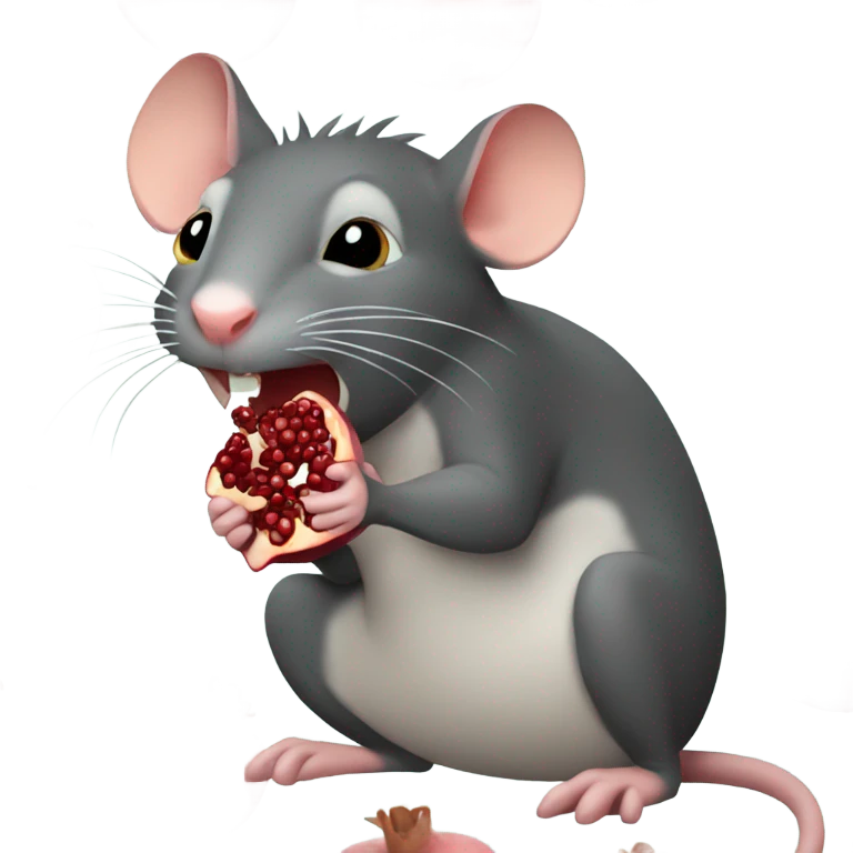 Rat gnawing on pomegranate  emoji