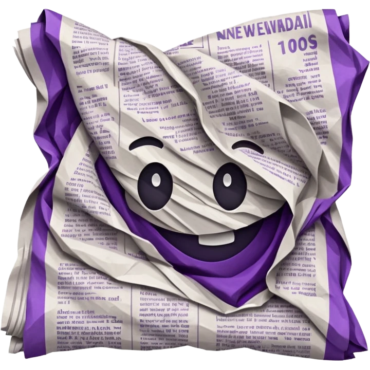 newspaper white and purple emoji
