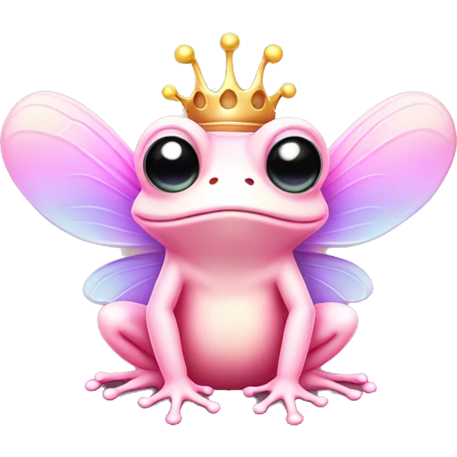 Light pink Fairy frog with gradient wings emoji