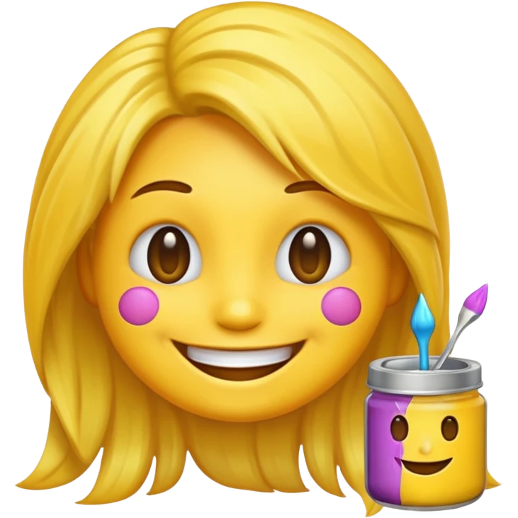 A circle happy emoji with hair dye foils emoji