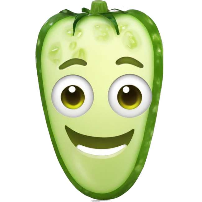 Smile face with cucumbers on eyes emoji