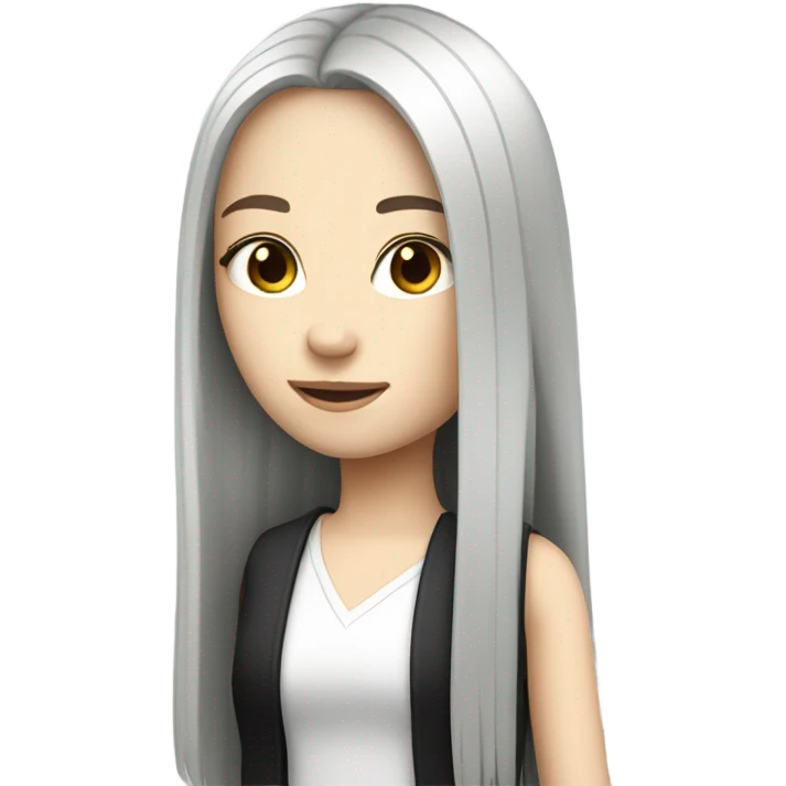 pale,black long hair girl  emoji