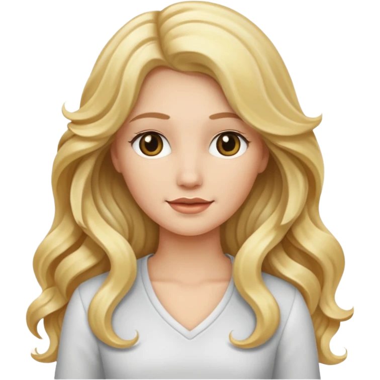 White female with long blonde wavy hair emoji