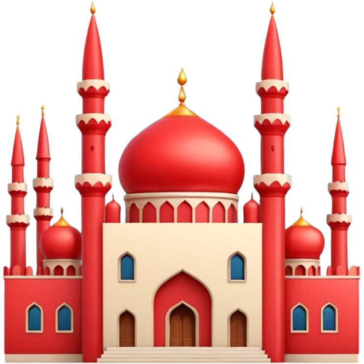 Bakhchisaray Khan's Palace as a simple emoji, apple style, focus on main building and minarets, cheerful and clear emoji