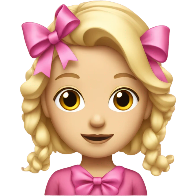 Blonde girl with pink bows in hair  emoji