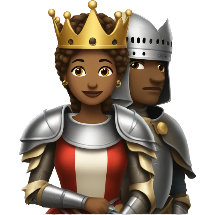 Queen with knight  emoji