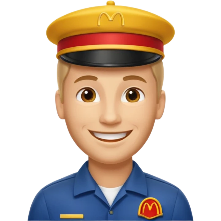 caucasian male McDonald's worker emoji