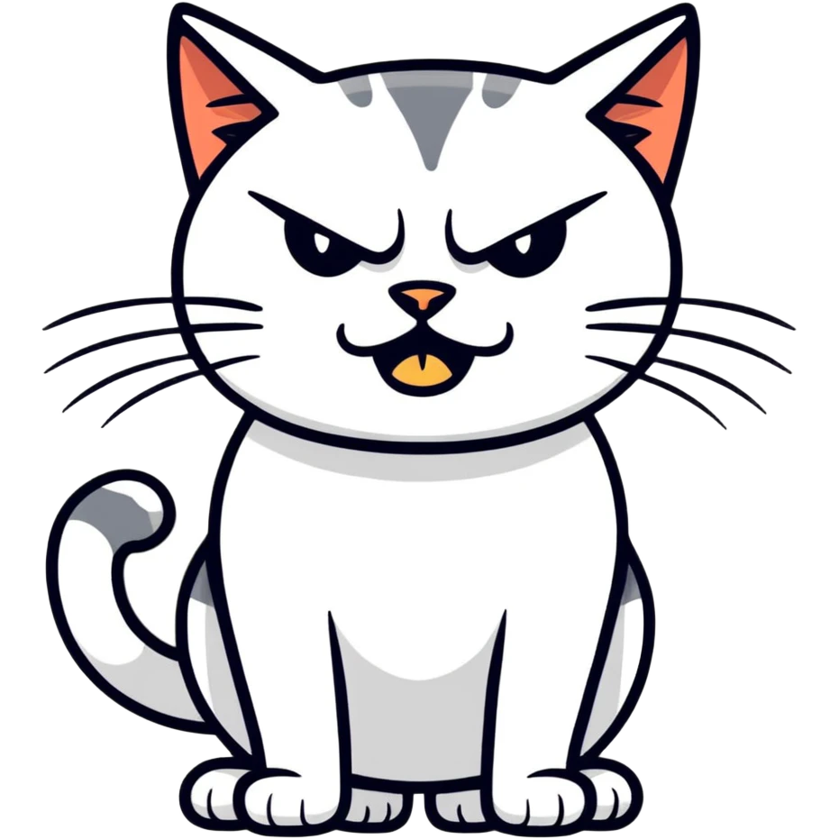 Angry cat sassy emoji