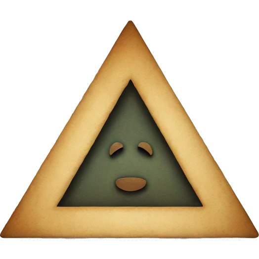 circle with a triangle inside with a triple tau cross inside emoji