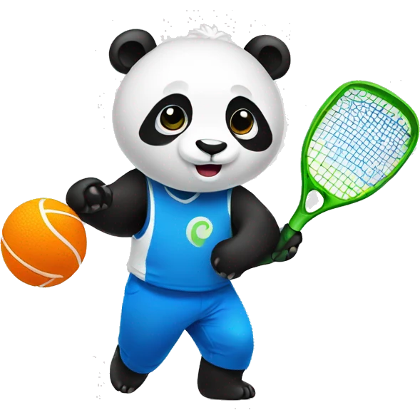 Panda playing pickleball emoji