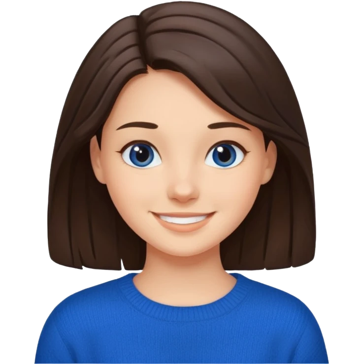 brunette girl whit blue sweater emoji