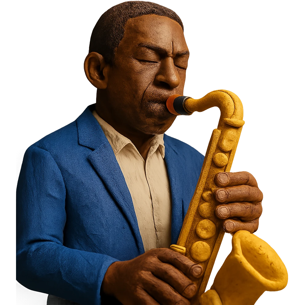 John Coltrane playing saxophone emoji