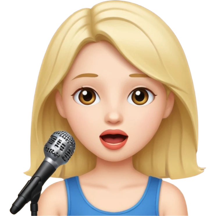 Crea una chica cantando  emoji