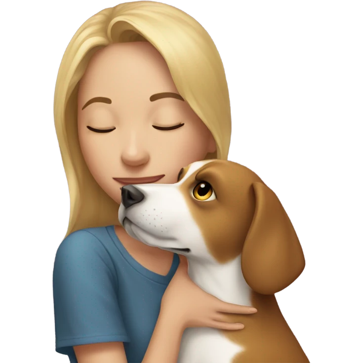 Girl kissing dog emoji