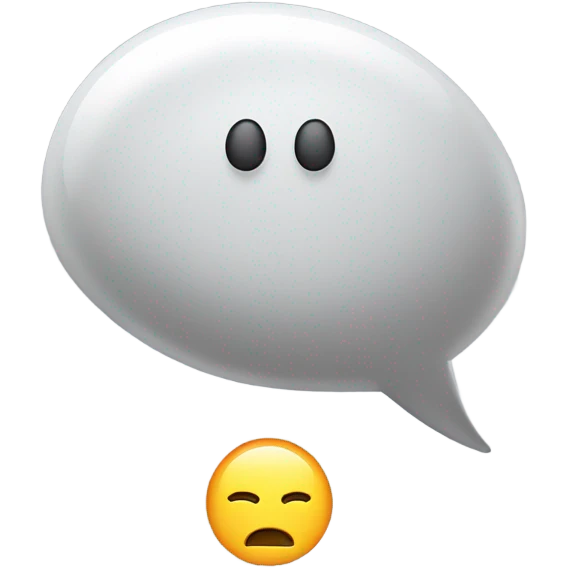 The opposite direction of the 💭 thought bubble emoji in the iPhone emoji set. emoji
