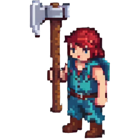 isometric survivor with axe from Project Zomboid emoji