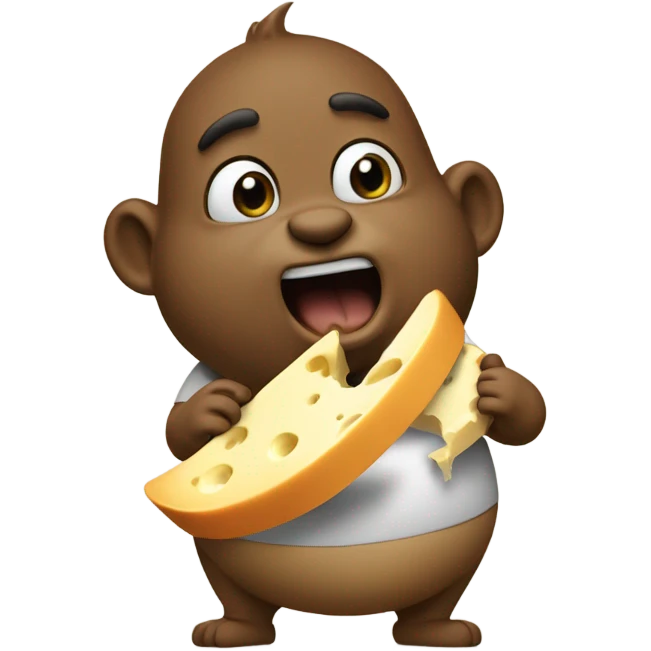 fat mokey eating door nob cheese emoji