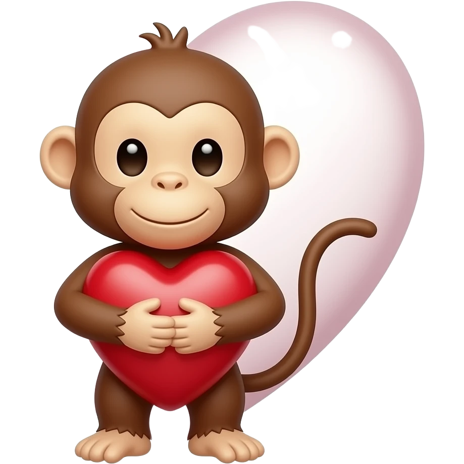 monkey hugging a heart emoji