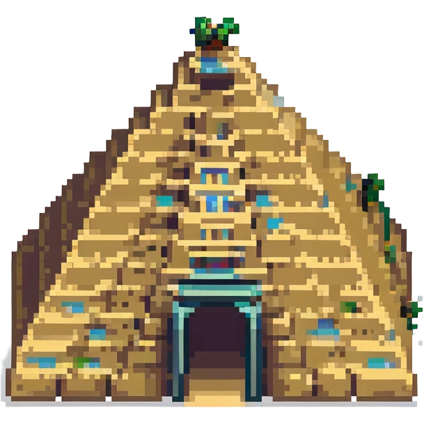 ziggurat, ancient Mesopotamian stepped pyramid, pixel art style emoji