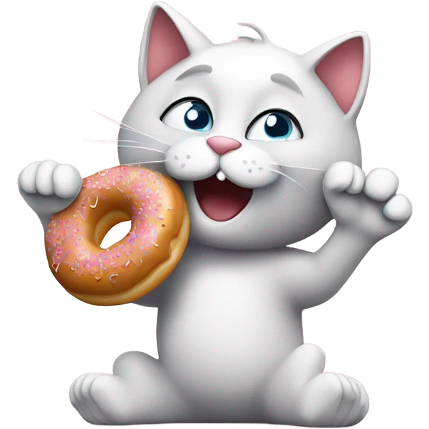 Cat stealing donuts emoji
