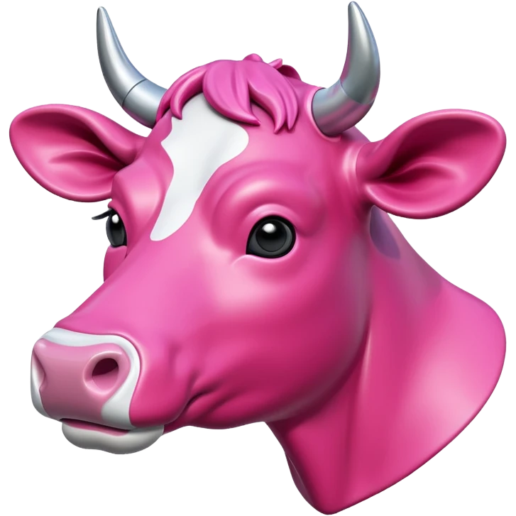   jeff koons style vinyl pink girl cow sculpture  emoji
