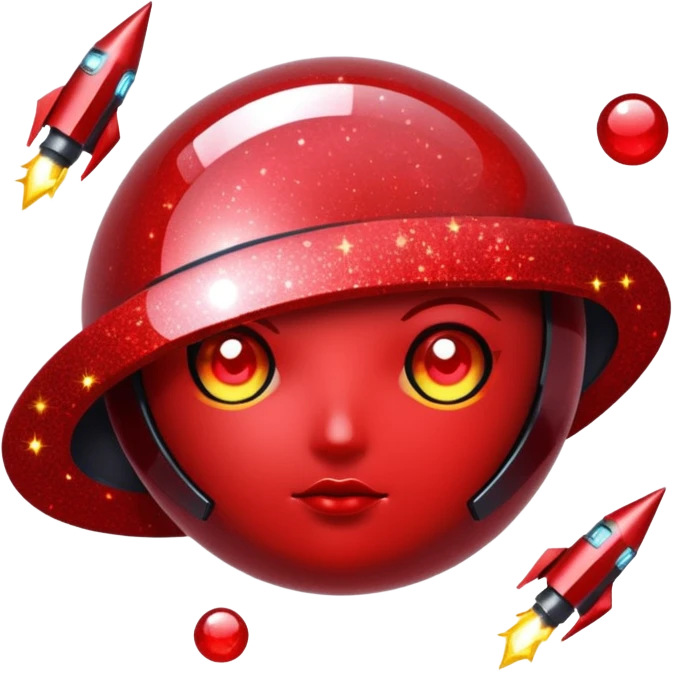 red glitter cyberpunk shine emoji