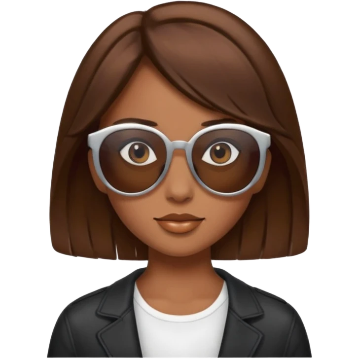 A bay girl wiht Brown Hair and a sunn Glases emoji
