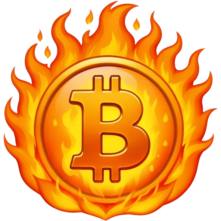 Bitcoin on fire emoji