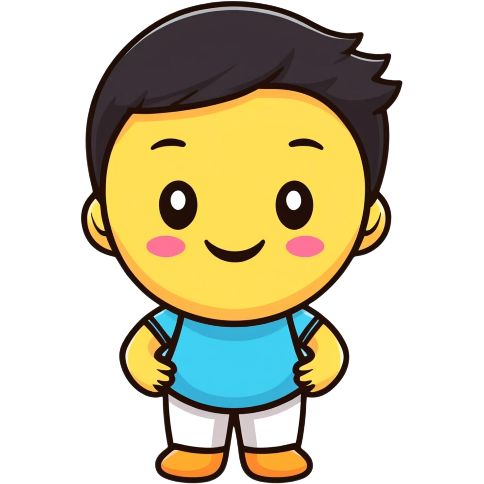 cute character smiling pose emoji