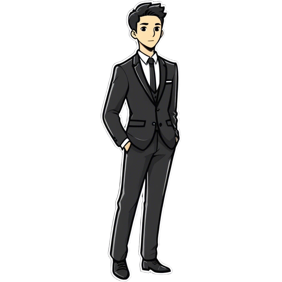 stylish young man indoors emoji