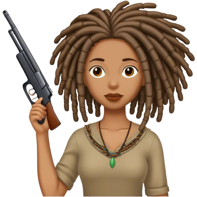 Black woman with locs shooshing emoji