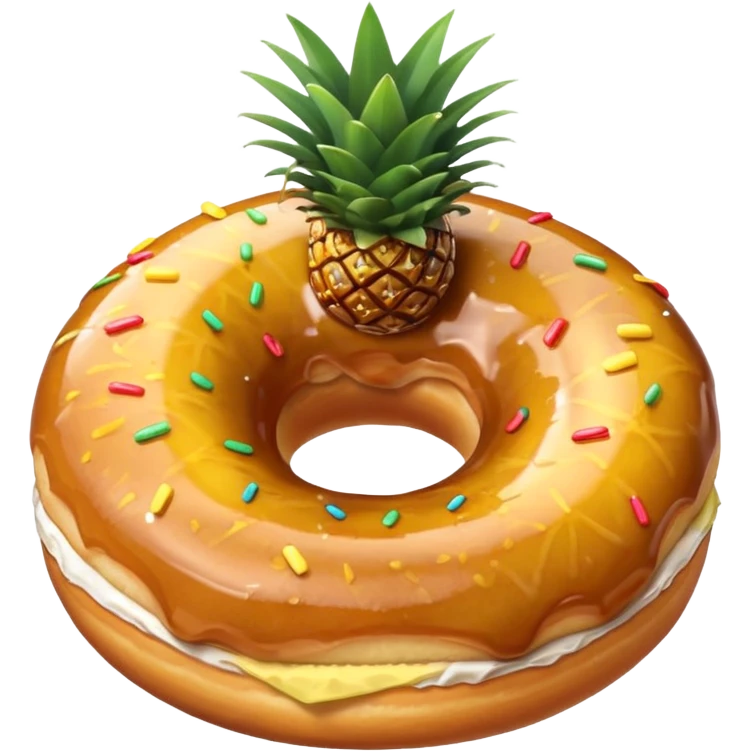 Donut with pineapple emoji