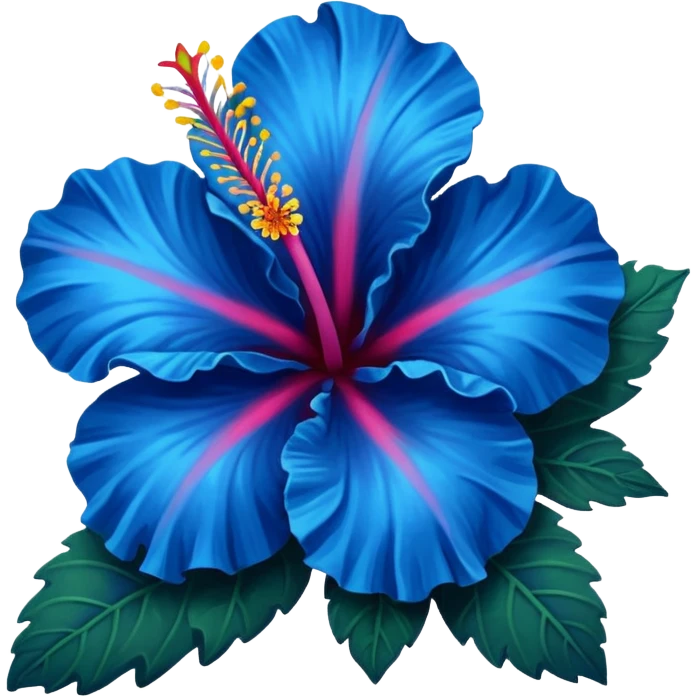 blue hibiscu emoji