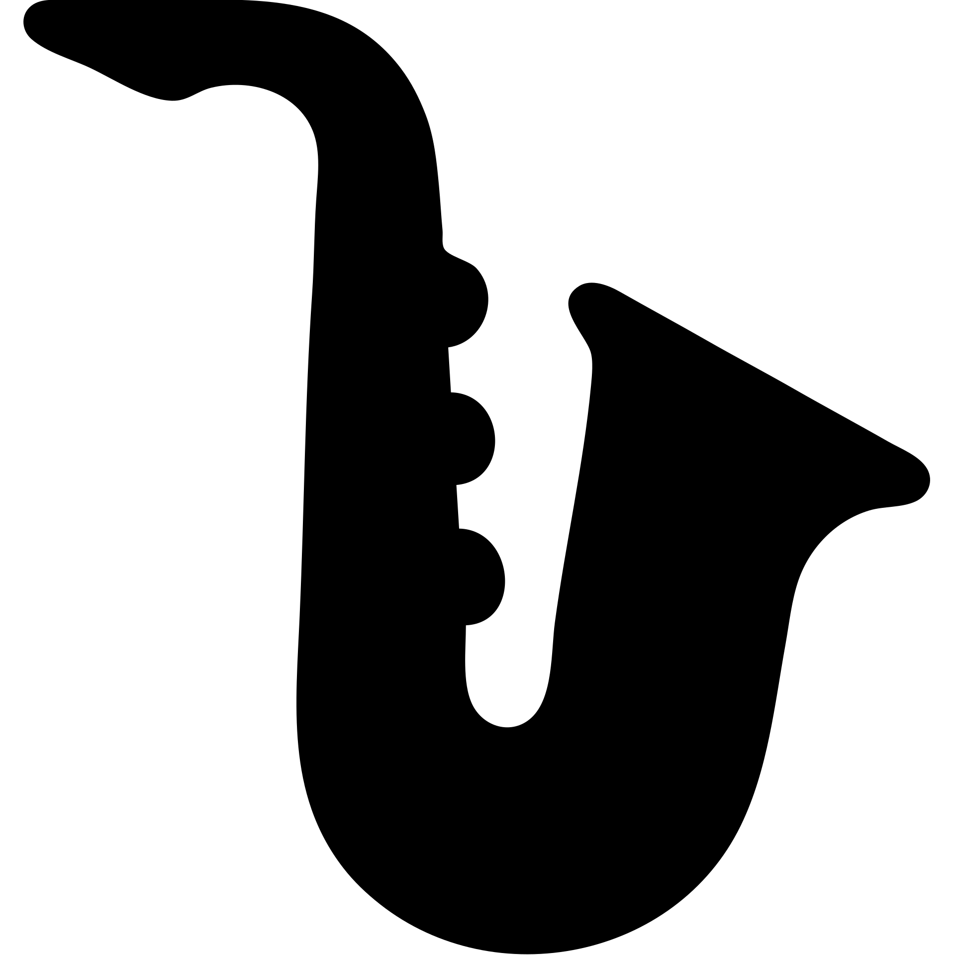 saxophone, filled icon, solid black, minimalistic emoji