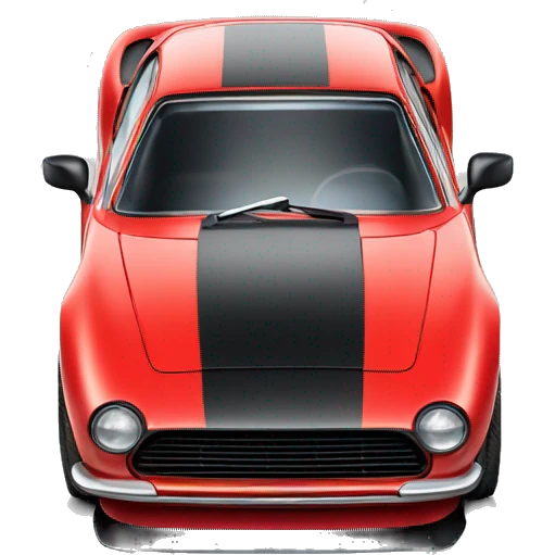 an iconic sports car, with bright colours like red or black. emoji