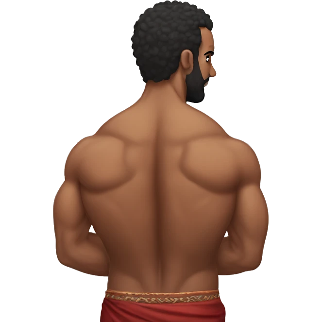  Muscular v back of young morrocan emoji